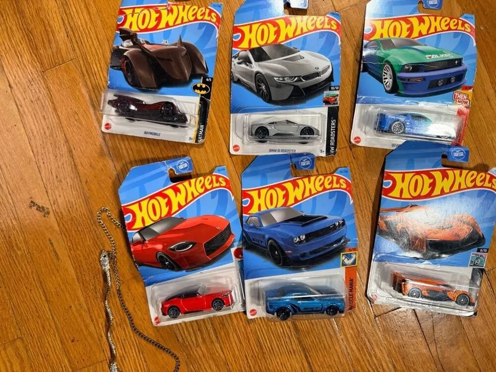 Hot Wheels Lot of 6 Sealed Cars Batmobile BMW i8 Nissan Z Dodge Demon McLaren